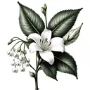 Lily Of The Valley And Hawthorn tattoo design idea
