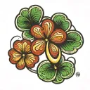 horseshoe with four leaf clover tattoo design idea