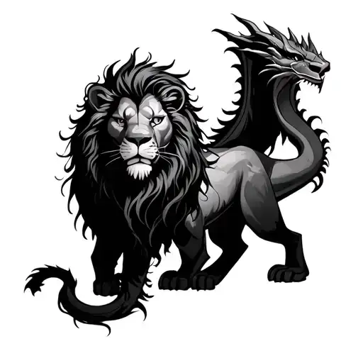 leo lion dragon daughter prison tattoo design idea