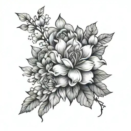 name Kimberly with some flowers blooming tattoo design idea