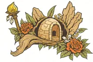 empty tomb tattoo design idea