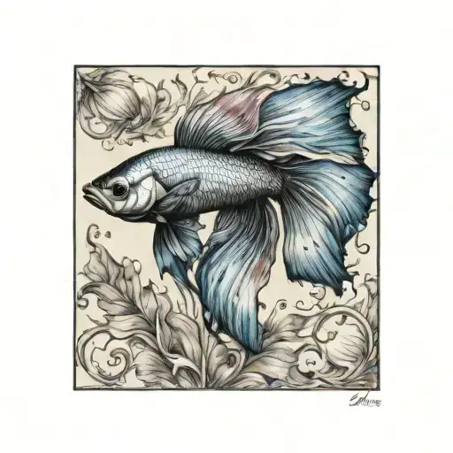 betta fish tattoo design idea