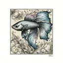 betta fish tattoo design idea