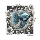 betta fish tattoo design idea