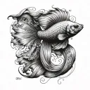 betta fish tattoo design idea