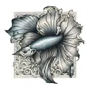 betta fish tattoo design idea