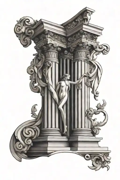 Hestia and a Greek Column tattoo design idea