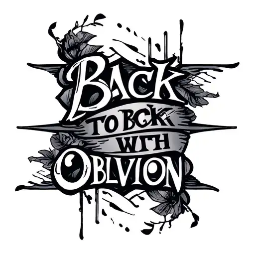 "Back to Back with OBLIVION" Stoicism tattoo design idea