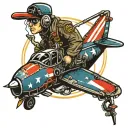 patriotic pilot tattoo design idea