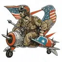 patriotic pilot tattoo design idea