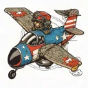 patriotic pilot tattoo design idea