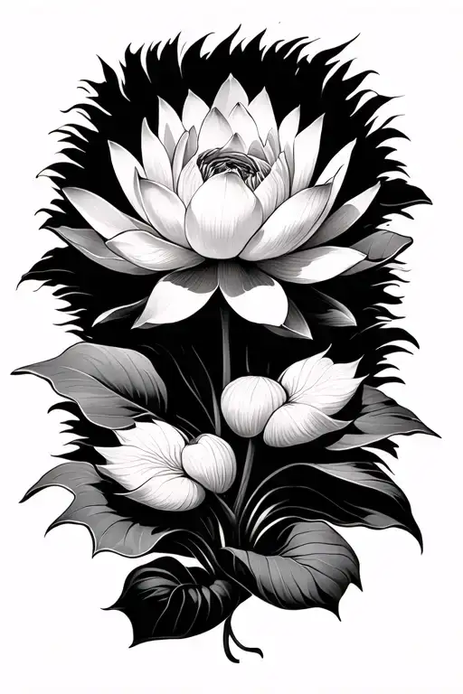 lotus flower coming back to life tattoo design idea