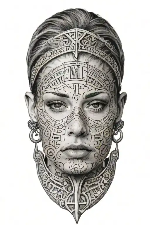 a photo of the daughter's face with the date of birth in Roman numerals in the background, a bar tattoo design idea