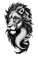 pisces, cancer, virgo and leo zodiac sign incorporated tattoo design idea