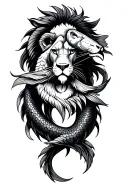 pisces, cancer, virgo and leo zodiac sign incorporated tattoo design idea