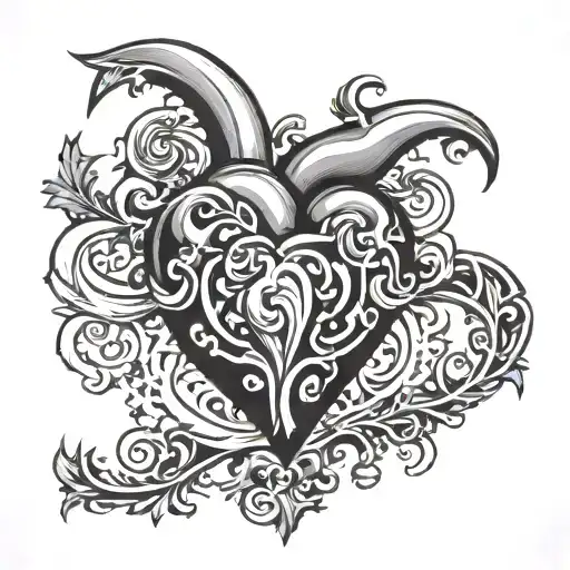 B heart B tattoo design idea