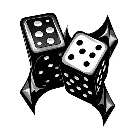 life's a gamble don't crap out w 2 dice one is 4 and the other is 3  tattoo design idea