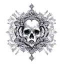 arabe ornement and baroque style tattoo design idea