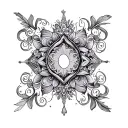 arabe ornement and baroque style tattoo design idea
