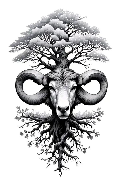aries tree family streng time tattoo design idea