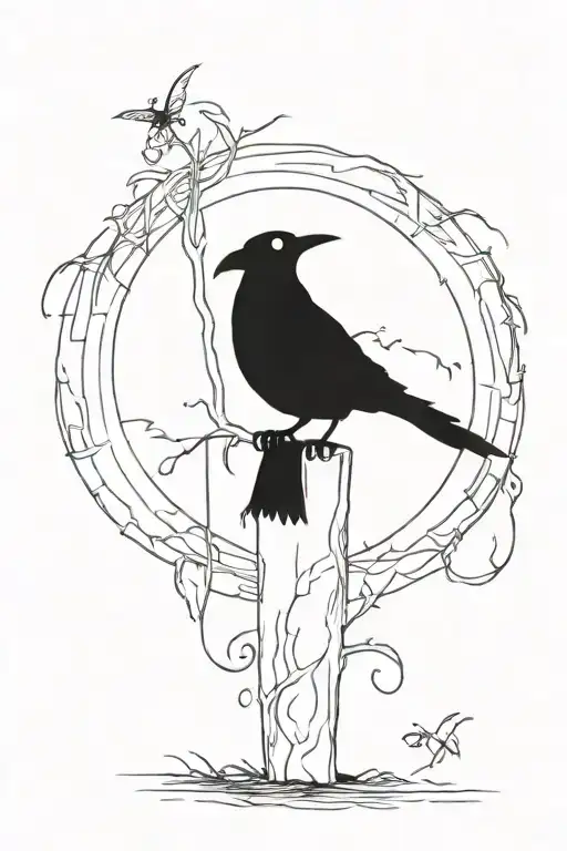 Edgar Allan Poe Raven tattoo design idea