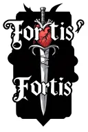 "Fortis" dagger pierce human heart tattoo design idea