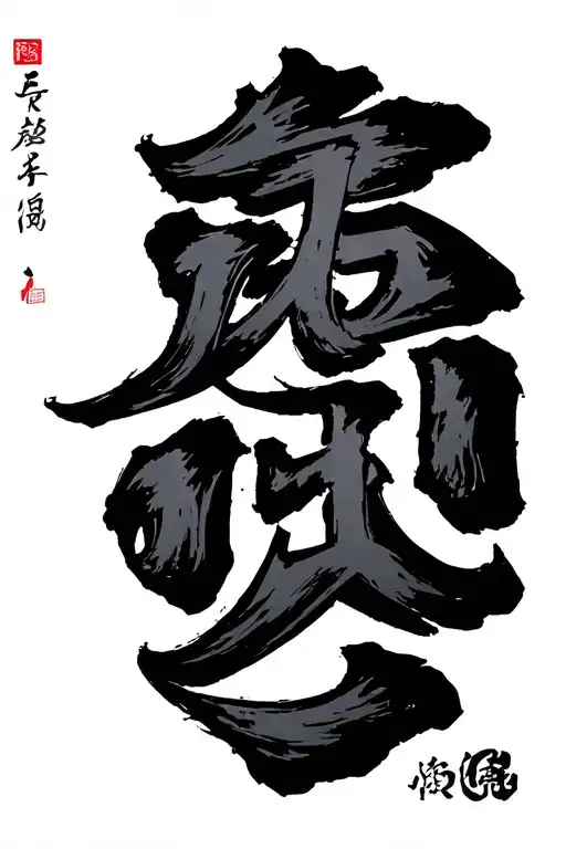 Kaizen Kanji characters "infinite" Mugen tattoo design idea