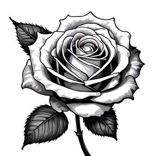 Rose with name tattoo design idea