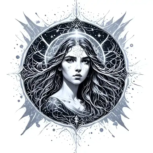 spirit universe astral tattoo design idea