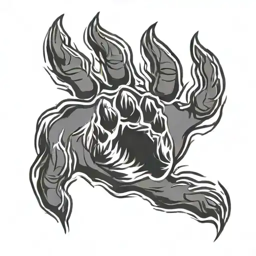 Bear paw symbol with hand print in between  tattoo design idea