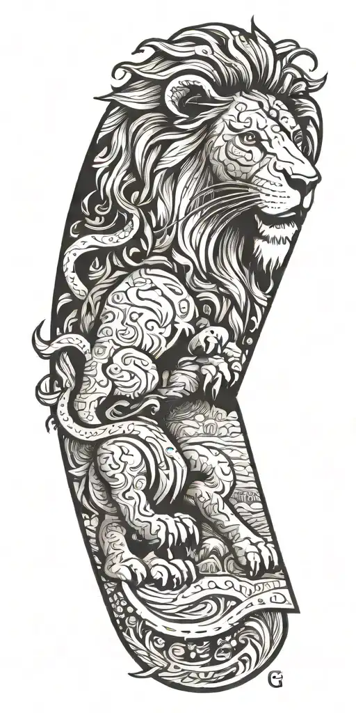 Letter G, Lion roaring, Punjab map , Add name written Raj tattoo design idea