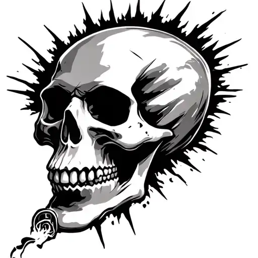 Tig torch skull making sparks tattoo design idea