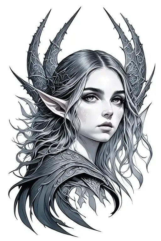 Elven tattoo design idea