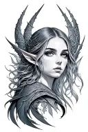 Elven tattoo design idea