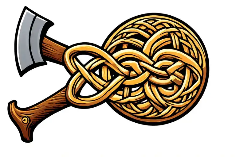 celtic knot with 1 axe tattoo design idea
