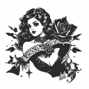 goth pinup girl tattoo design idea