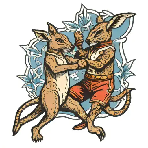 Kangaroo Boxing tattoo design idea