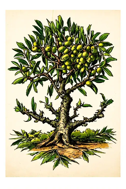 olive tree tattoo design idea