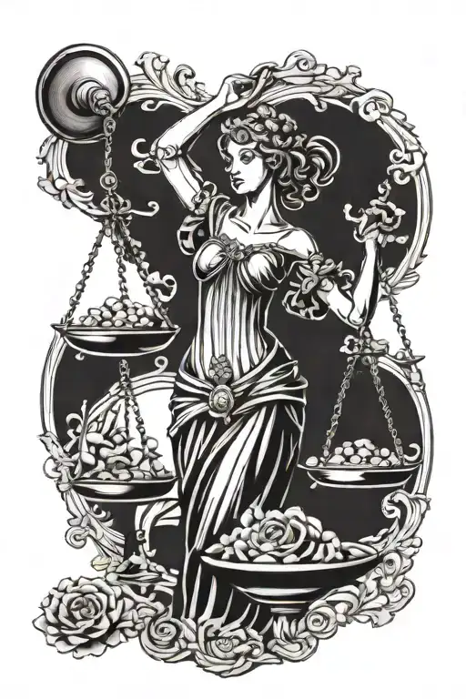 Themis holding a scale  tattoo design idea