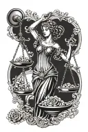 Themis holding a scale  tattoo design idea