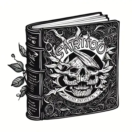 spicy book tattoo design idea