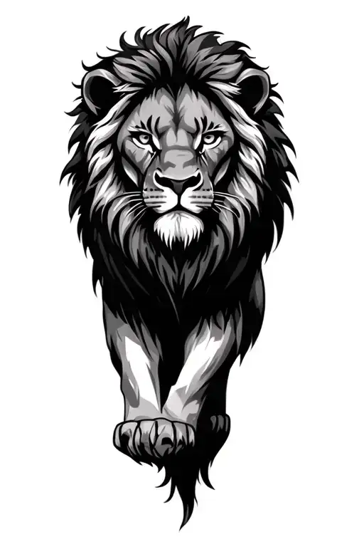 fierce lion tattoo design idea