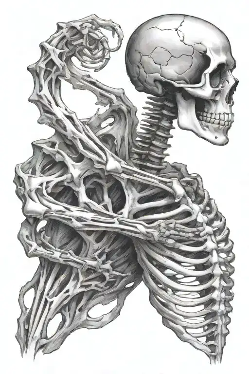 spine tattoo skeleton arm that grabbing your neck tattoo tattoo design idea