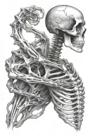 spine tattoo skeleton arm that grabbing your neck tattoo tattoo design idea