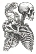 spine tattoo skeleton arm that grabbing your neck tattoo tattoo design idea