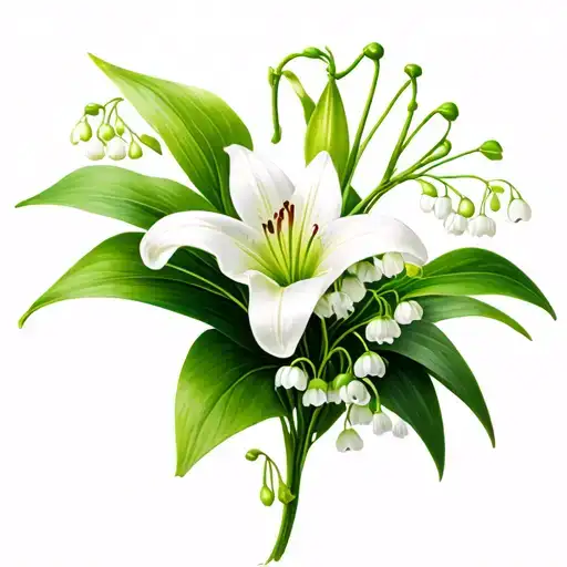White Lily of the Valley tattoo design idea