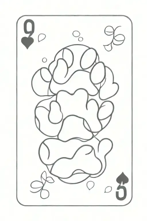 paw print playing cards tattoo design idea