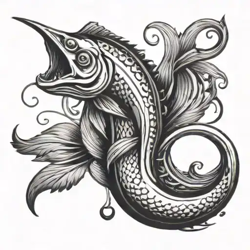 fishing hook for couple tattoos become one tattoo design idea