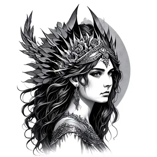 Freya goddess tattoo design idea