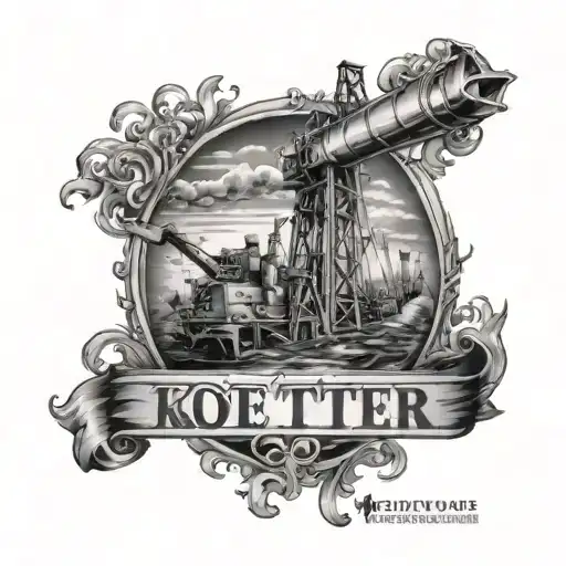 OIL AND GAS WITH   LAST NAME KOETTER  IN IT  tattoo design idea
